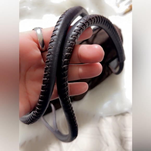 Cole Haan brown Suede Bag, 13” X 6” Blue interior, easy to clean!! Excellent bag - Picture 8 of 10